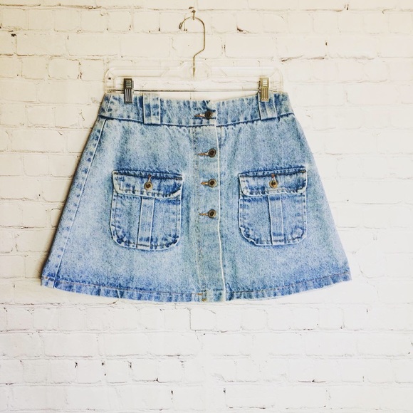 Mid 90s A-line jean skirt - Picture 1 of 5